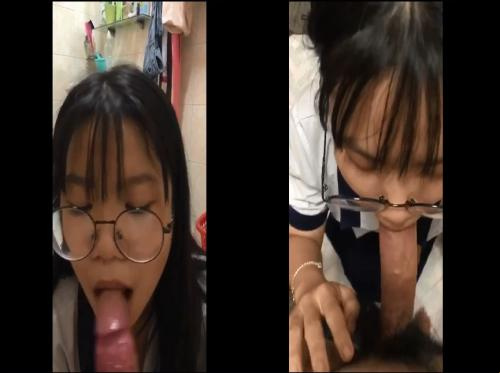 4눈의 대학생이 화장실에서 극한 BJ를 선보입니다.